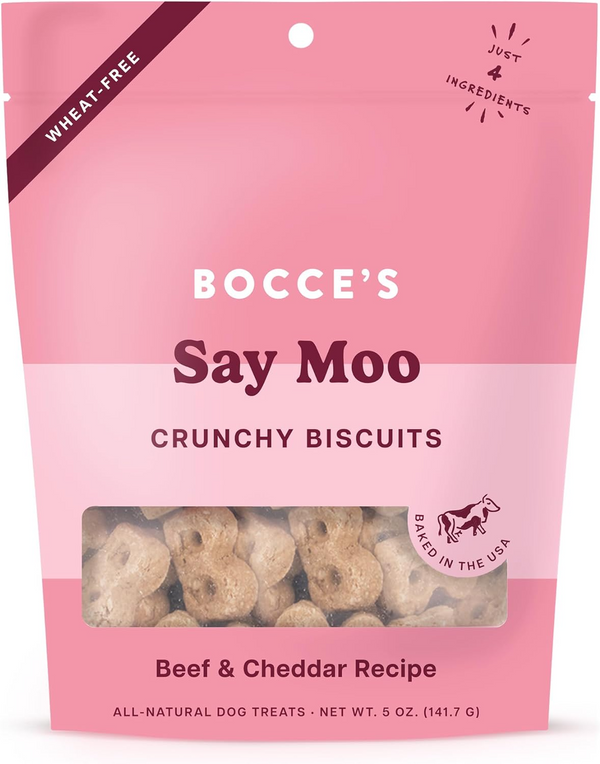 Bocce's Bakery Say Moo Crunchy Biscuits for Dogs (5 oz)