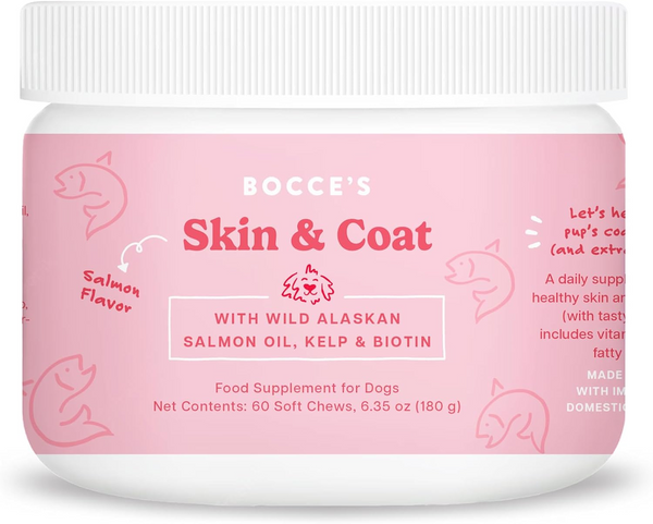 Bocce's Bakery Skin & Coat Supplement for Dogs (60 Soft Chews)