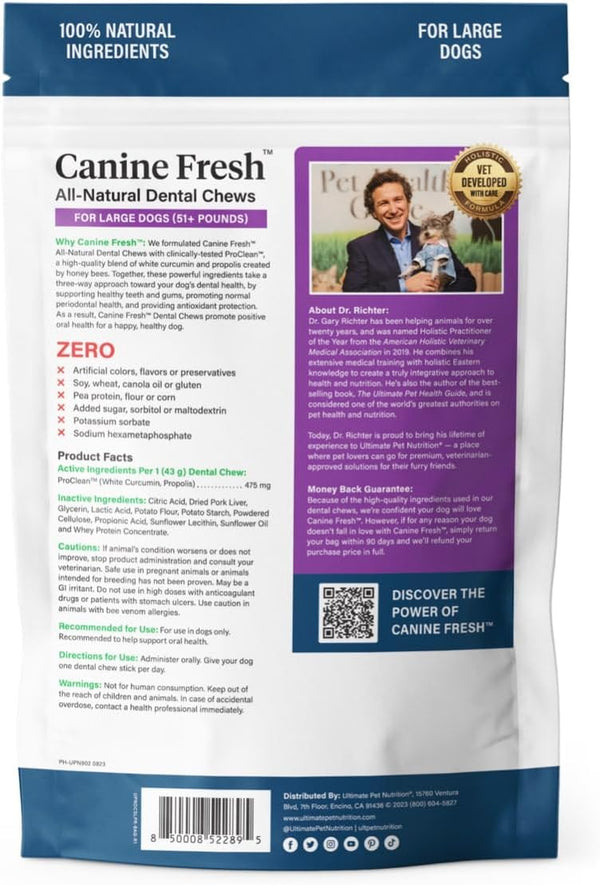 Ultimate Pet Nutrition Canine Fresh All-Natural Dental Chews for Large Dogs