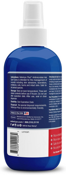 backside of vetericyn plus antimicrobial pet hot spot spray