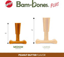 Ethical Pet Bam-Bones Plus Peanut Butter Tough Chew Dog Toy 6in dimension