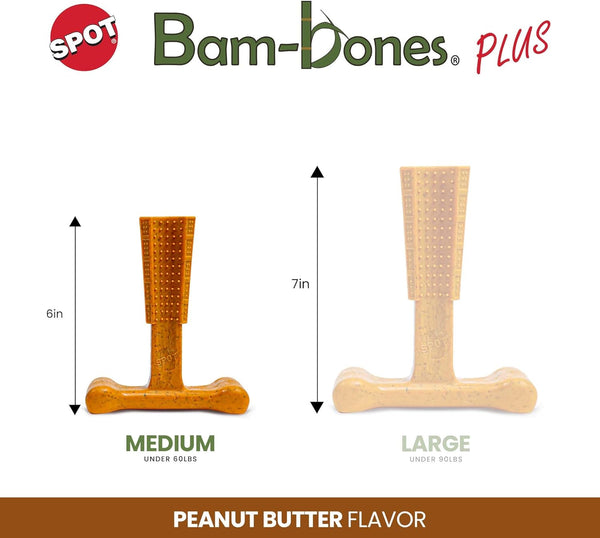 Ethical Pet Bam-Bones Plus Peanut Butter Tough Chew Dog Toy 6in dimension