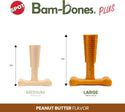 Ethical Pet Bam-Bones Plus Peanut Butter Tough Chew Dog Toy 7in dimension