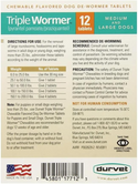 Triple Wormer Tablets for Medium and Large Dogs 25.1-200 lbs