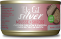 Tiki Cat Silver for Seniors Chicken & Salmon & Chicken Liver Mousse & Shreds (2.4 oz x 12 cans)