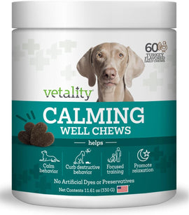 TevraPet Vetality Calming Well Chews Turkey Flavored Soft Chews for Dogs 60 Chews - Dog Calming & Anxiety Supplements 1
