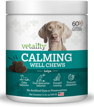 TevraPet Vetality Calming Well Chews Turkey Flavored Soft Chews for Dogs,  60 Chews
