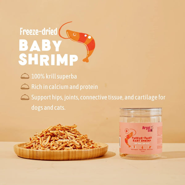 Arya Sit Freeze-Dried Baby Shrimp Treats for Dogs & Cats