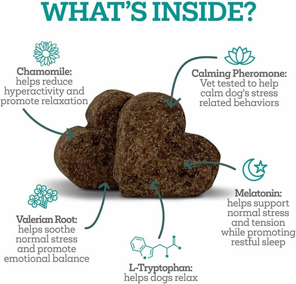 TevraPet Vetality Calming Well Chews Turkey Flavored Soft Chews for Dogs,  60 Chews