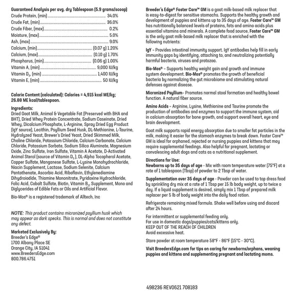 Label with instructions and ingredients list 