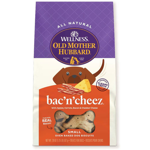 Old Mother Hubbard Bac' N' Cheez Small Oven Baked Dog Biscuits Treats, 20-oz