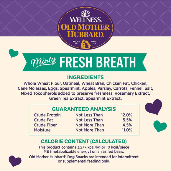 Old Mother Hubbard Minty Fresh Breath Oven Baked Dog Biscuits Treats