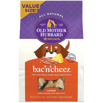 Old Mother Hubbard Bac' N' Cheez Small Oven Baked Dog Biscuits Treats, 3 lbs