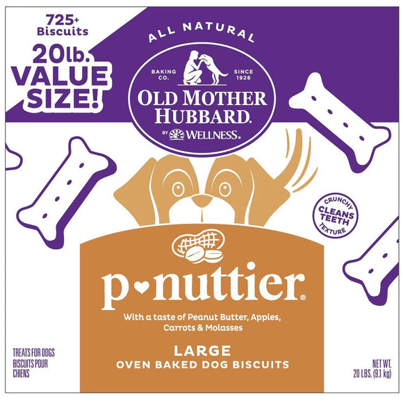 Old Mother Hubbard P-Nuttier Large Oven Baked Biscuits Dog Treats 20-lbs