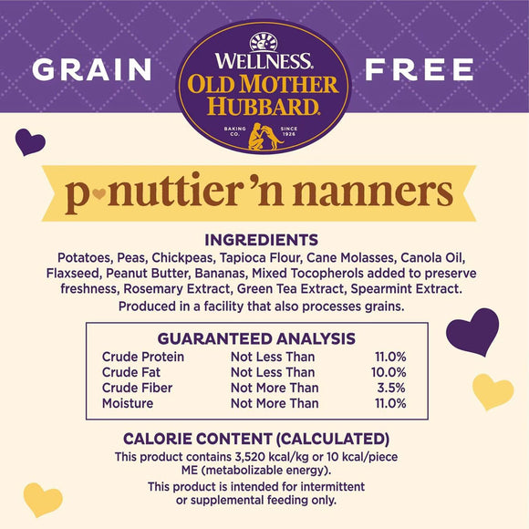 Old Mother Hubbard Grain-Free Mini P-Nuttier 'N Nanners Peanut Butter & Banana Flavored Dog Treats
