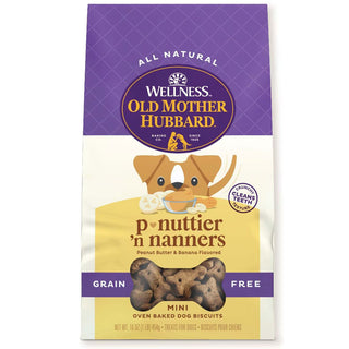 Old Mother Hubbard Grain-Free Mini P-Nuttier 'N Nanners Peanut Butter & Banana Flavored Dog Treats, 16-oz