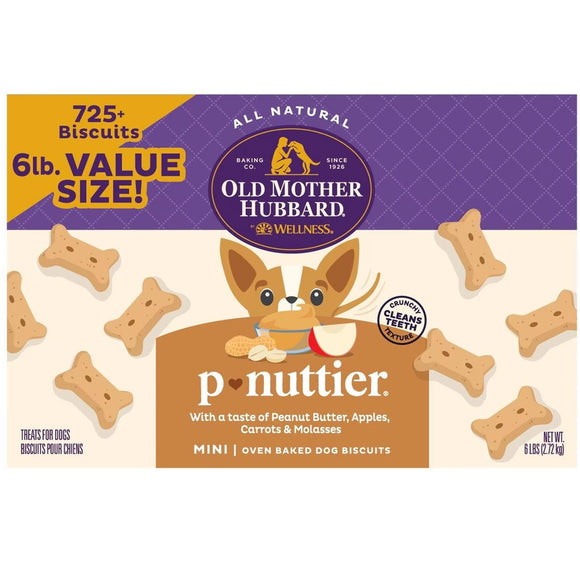 Old Mother Hubbard P-Nuttier Mini Oven Baked Biscuits Dog Treats 6lbs