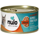 Nulo canned cat food can with salmon and turkey recipe on a white background