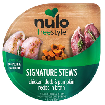 Nulo Freestyle Signature Stews Grain-Free Wet Cat Food Chicken, Duck & Pumpkin, 2.8-oz case of 24