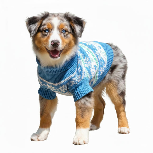 Doggie Design Combed Cotton Snowflake & Hearts Sweater for Dogs & Cats