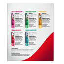 Nulo pet food packaging with recipe options and ingredients listed.