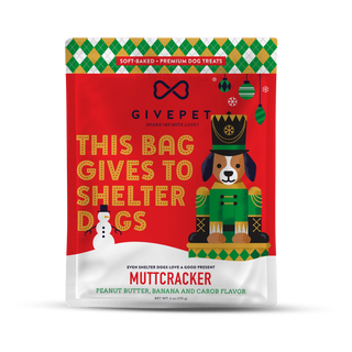 GivePet Muttcracker Peanut Butter & Banana & Carob Flavor Dog Treats, 6-oz