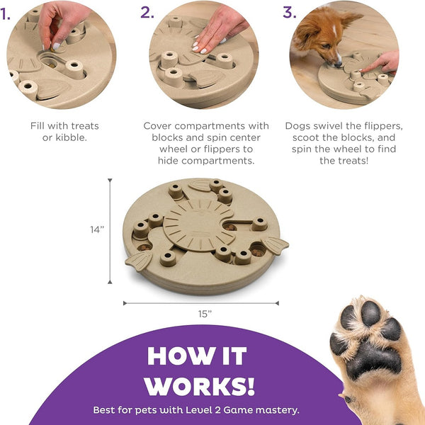 Outward Hound Worker Interactive Treat Puzzle Toy For Dog ,Tan