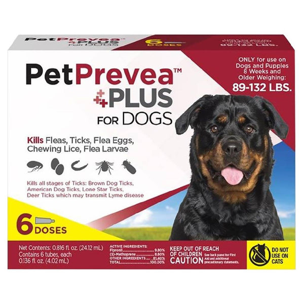 PetPrevea Plus Topical Treatment for Dogs 89-132 lbs (6 doses)