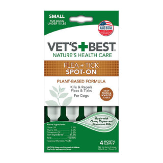 Vet's Best Flea & Tick Drops for Small Dogs (4 count)