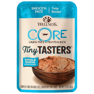 Wellness CORE Tiny Tasters Grain-Free Smooth Pate Tuna Wet Food for Cats (1.75 oz x 12 pouches)
