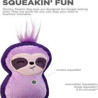 Outward Hound Xtreme Seamz Sloth Squeaky Durable Toy For Dog