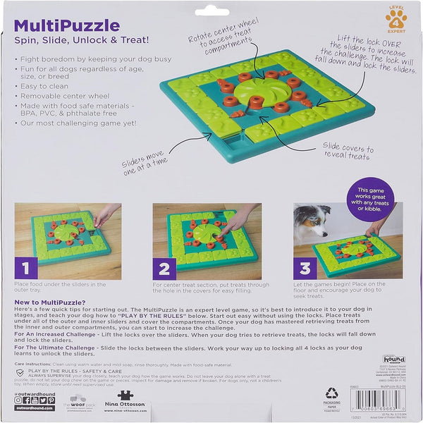 Outward Hound MultiPuzzle Interactive Treat Puzzle Toy For Dog (Expert Level)