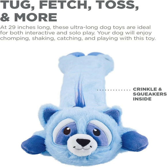 Outward Hound Longidudes Raccoon Plush & Squeaky Tug Toy For Dog