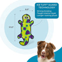 Outward Hound Invincible Gecko 4 Stuffingless Durable Squeaker Yellow / Green Dog Toy (Large)