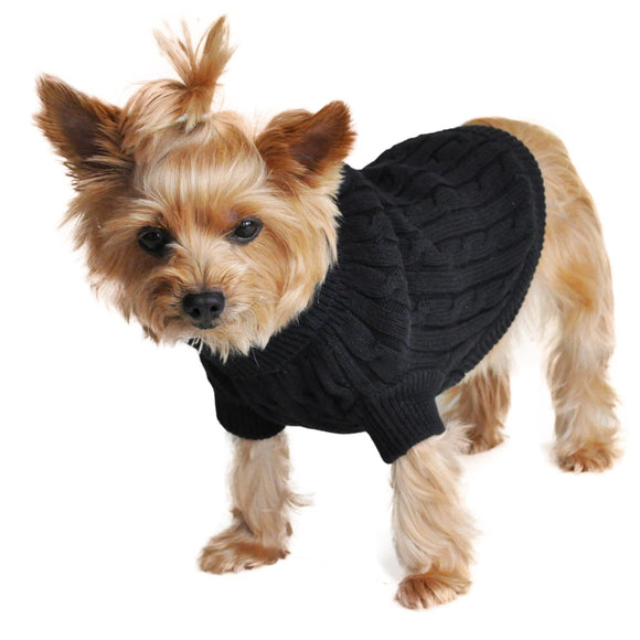 Doggie Design Combed Cotton Cable Knit Sweater for Dogs & Cats