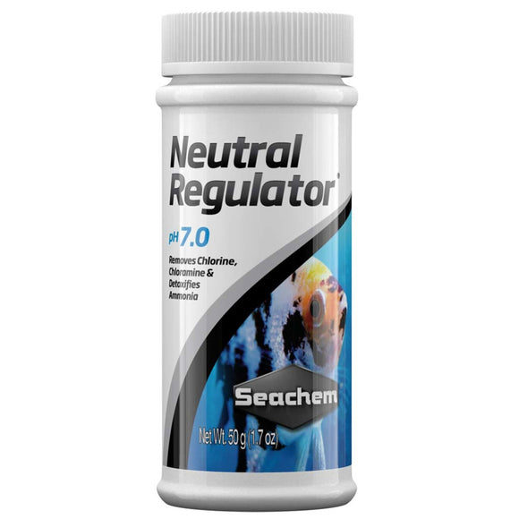 Seachem Neutral Regulator bottle with fish image on a white background