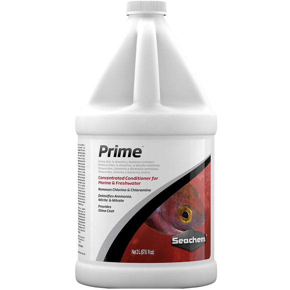 Seachem Prime aquarium water conditioner bottle on a white background