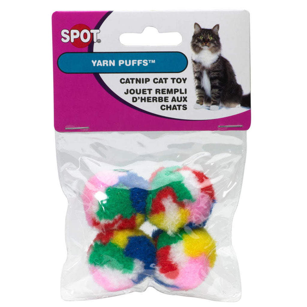 Spot Kitty Yarn Puffs Catnip Toy Assorted Small 1.5", 4-pack