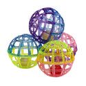 Spot Lattice Ball with Bell Cat Toy Multi-Color, 4-pack