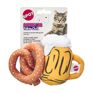 Spot American Take-Out Plush Cat Toy, 2-pack