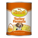 Tuffy's Gold Turkey Formula dog food can on a white background
