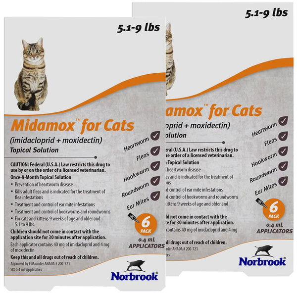 Midamox  for Cats, 5.1-9 lbs 12 doses