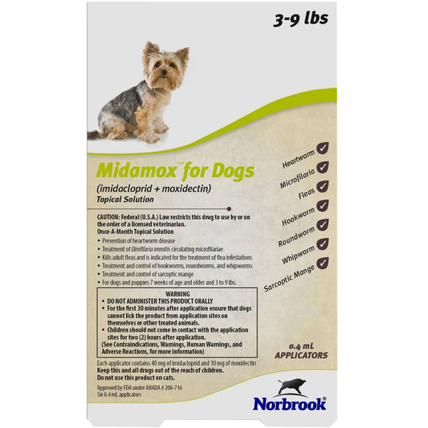 Midamox  for Dogs, 3-9 lbs 1 month