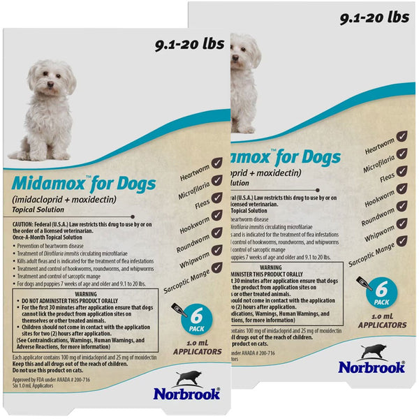 Midamox  for Dogs, 9.1-20 lbs 12 month
