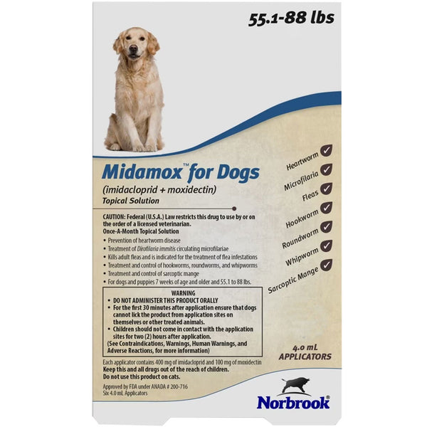 Midamox  for Dogs, 55.1-88 lbs 1 month