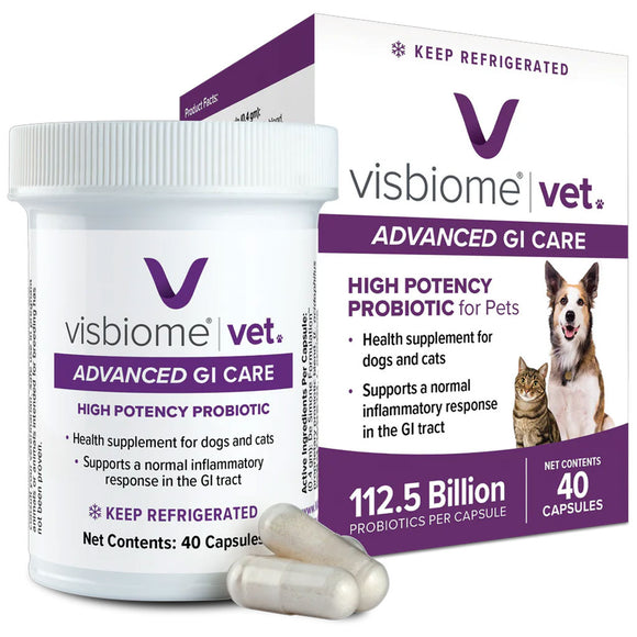 Visbiome Vet High Potency Probiotic Capsules for Pets, 40-count