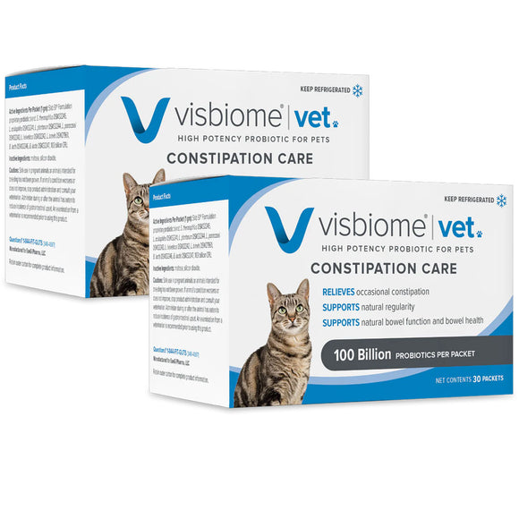 Visbiome Vet High Potency Probiotic Packets Constipation Care for Cats