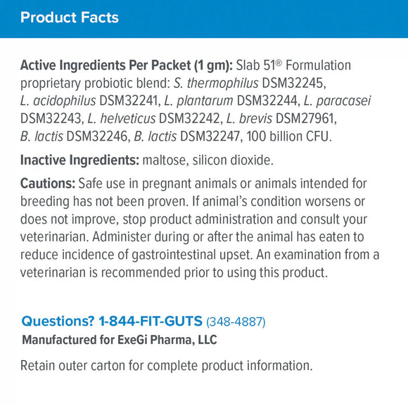 Visbiome Vet High Potency Probiotic Packets Constipation Care for Cats