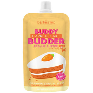 Bark Bistro Buddy Carrot Cake Budder Peanut Butter Squeeze Packs for Dogs, 4-oz