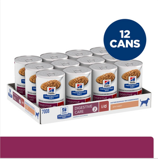 Hill's Prescription Diet i/d Digestive Care with Turkey Canned Dog Food (13 oz x 12 cans)
